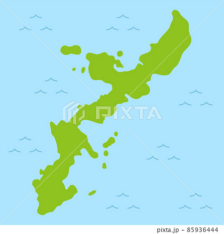 沖縄本島のデフォルメ地図 85936444