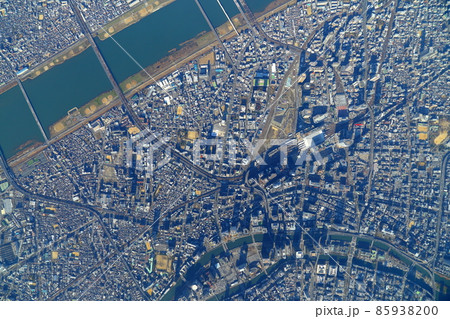 大阪福島付近真俯瞰~空撮~ 大阪福島付近真俯瞰~空撮~ 85938200