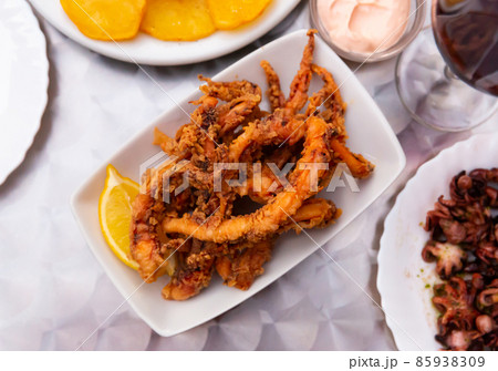 Fried octopus tentacles 85938309