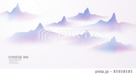 chinese style ink landscape painting vector illustration 85938585