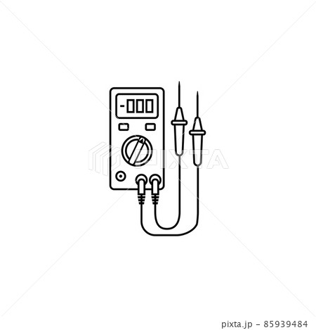 Electric tester line icon, build repair elements, construction tool, a linear pattern on a white background, eps 10. 85939484