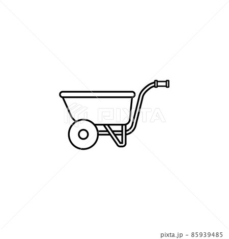 Wheel barrow line icon, build repair elements, construction tool, a linear pattern on a white background, eps 10. 85939485