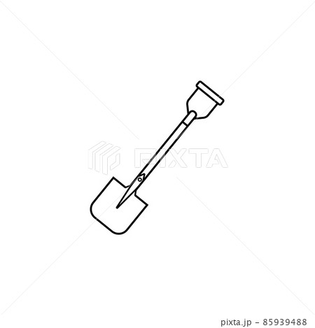 Shovel line icon, build repair elements, construction tool, a linear pattern on a white background, eps 10. 85939488