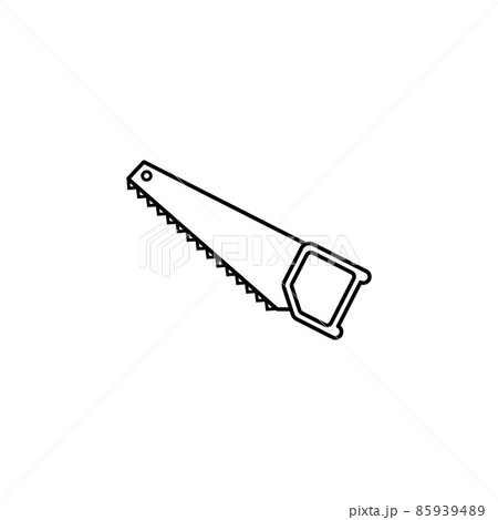 Hand saw line icon, build repair elements, construction tool, a linear pattern on a white background, eps 10. 85939489