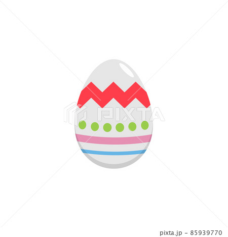Easter egg flat icon, religion holiday elements, egg with lines, a colorful linear pattern on a white background, eps 10. 85939770