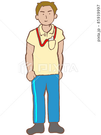 精神科作業療法士 ポロシャツを着て立つ男性OT 精神科作業療法士 ポロシャツを着て立つ男性OT 85939997