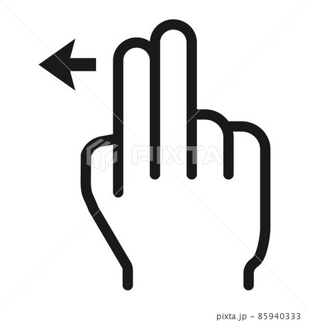 2 finger Swipe left line icon, touch and hand gestures, mobile interface and drag down vector graphics, a linear pattern on a white background, eps 10. 85940333