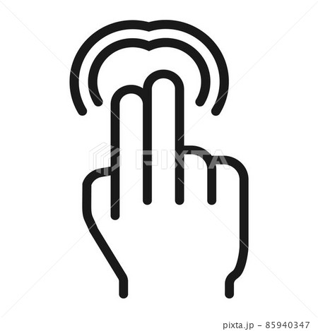2 finger Double tap line icon, touch and hand gestures, mobile interface vector graphics, a linear pattern on a white background, eps 10. 2 finger Double tap line icon, touch and hand gestures, mobile interface vector graphics, a linear pattern on a white background, eps 10. 85940347
