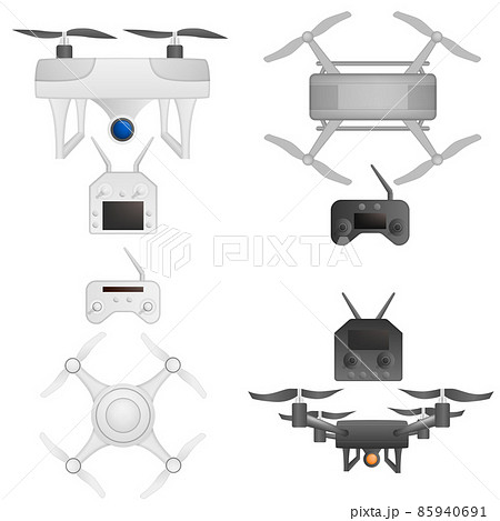 Drone icons set, realistic style 85940691