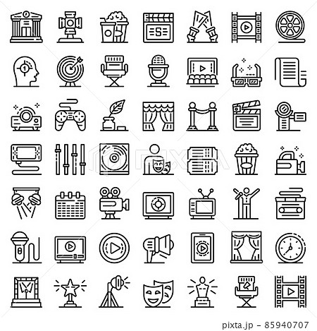 Stage director icons set, outline style 85940707