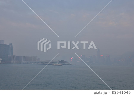 Air pollution hangs over the Happy Valley district of Hong Kong Island 24 Dec 2021 85941049