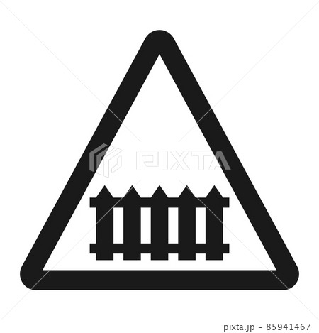 Railroad crossing with barrier sign line icon, Traffic and road sign, vector graphics, a solid pattern on a white background, eps 10 Railroad crossing with barrier sign line icon, Traffic and road sign, vector graphics, a solid pattern on a white background, eps 10 85941467