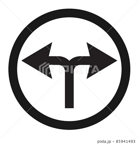 turn left or right traffic sign line icon, Traffic and road sign, vector graphics, a solid pattern on a white background, eps 10 turn left or right traffic sign line icon, Traffic and road sign, vector graphics, a solid pattern on a white background, eps 10 85941493