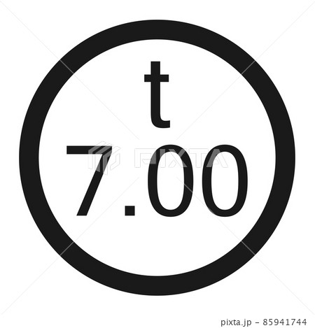 Weight limitation 7 tons line icon, Traffic and road sign, vector graphics, a solid pattern on a white background, eps 10. Weight limitation 7 tons line icon, Traffic and road sign, vector graphics, a solid pattern on a white background, eps 10. 85941744