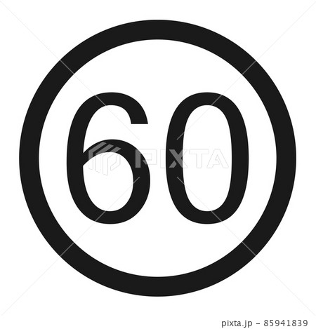 Maximum speed limit 60 line icon, Traffic and road sign, vector graphics, a solid pattern on a white background, eps 10. Maximum speed limit 60 line icon, Traffic and road sign, vector graphics, a solid pattern on a white background, eps 10. 85941839