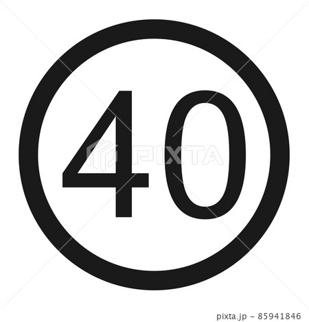 Maximum speed limit 40 line icon, Traffic and road sign, vector graphics, a solid pattern on a white background, eps 10. 85941846