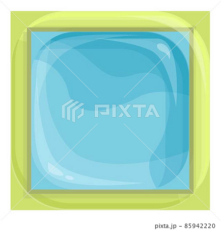 Square inflatable pool icon cartoon vector. Water float Square inflatable pool icon cartoon vector. Water float 85942220