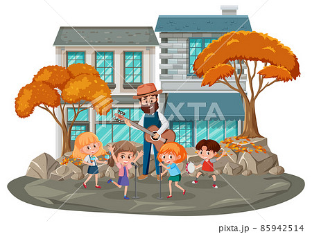 A musical band playing in the park 85942514