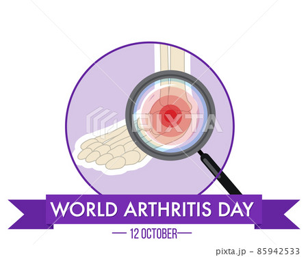 World Arthritis Day banner with red point on ankle 85942533