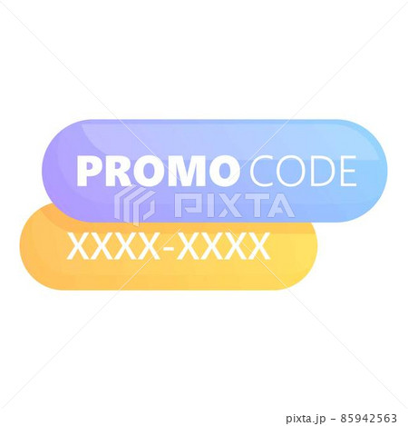 Promo coupon icon cartoon vector. Promotion code Promo coupon icon cartoon vector. Promotion code 85942563