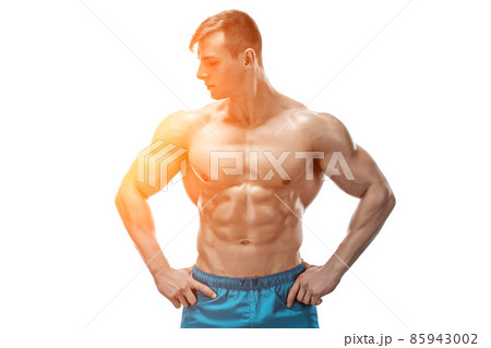 Image of muscle man posing in studio 85943002
