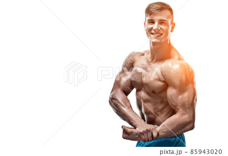 Image of muscle man posing in studio Image of muscle man posing in studio 85943020