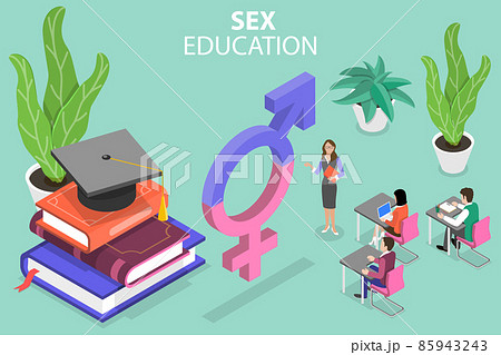 3D Isometric Flat Vector Conceptual Illustration of Sex Education 85943243
