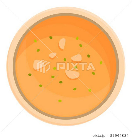 Hot cream soup icon cartoon vector. Vegetable bowl 85944384