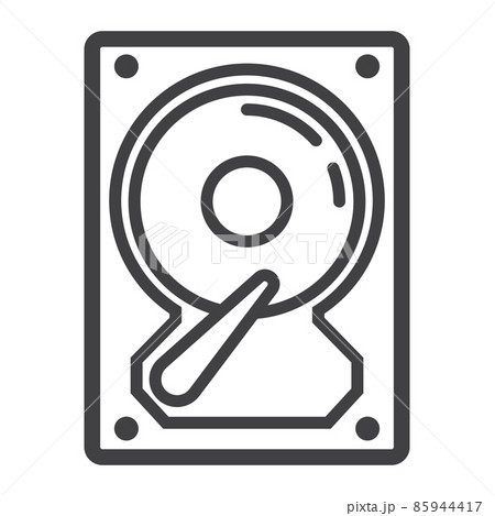 Hard disk line icon, hardware and hdd, vector graphics, a linear pattern on a white background, eps 10. Hard disk line icon, hardware and hdd, vector graphics, a linear pattern on a white background, eps 10. 85944417