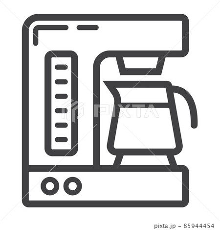 Coffee maker line icon, kitchen and appliance, vector graphics, a linear pattern on a white background, eps 10. Coffee maker line icon, kitchen and appliance, vector graphics, a linear pattern on a white background, eps 10. 85944454