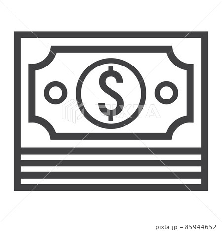 Bundle of money line icon, business and finance, cash sign vector graphics, a linear pattern on a white background, eps 10. 85944652