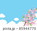 桜と青空のイラスト　背景素材 85944770