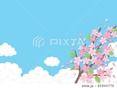 桜と青空のイラスト 背景素材 桜と青空のイラスト 背景素材 85944770