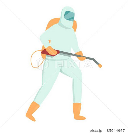 Chemical control man icon cartoon vector. Pest spray 85944967