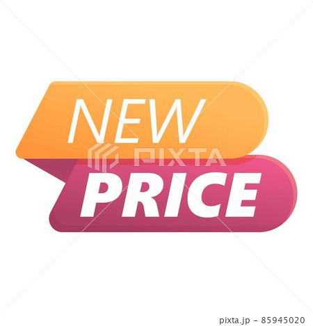 New price bubble icon cartoon vector. Sale offer 85945020