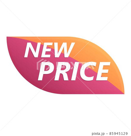 New price leaf icon cartoon vector. Ribbon coupon New price leaf icon cartoon vector. Ribbon coupon 85945129