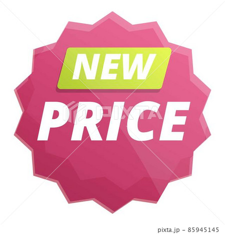 New price tag icon cartoon vector. Sale label 85945145