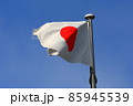 風にたなびく日の丸の旗 85945539