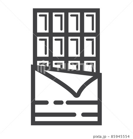 Chocolate bar line icon, food and drink, sweet sign vector graphics, a linear pattern on a white background, eps 10. Chocolate bar line icon, food and drink, sweet sign vector graphics, a linear pattern on a white background, eps 10. 85945554