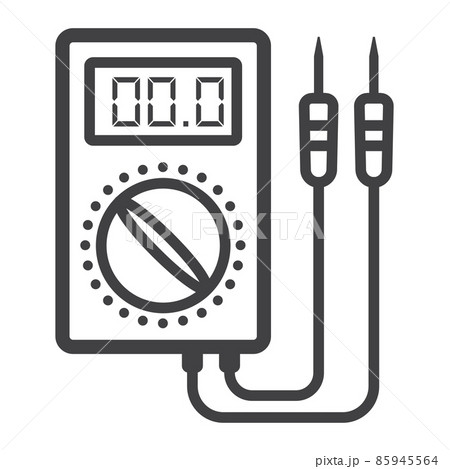 Digital multimeter line icon, build and repair, electric volmeter sign vector graphics, a linear pattern on a white background, eps 10. 85945564