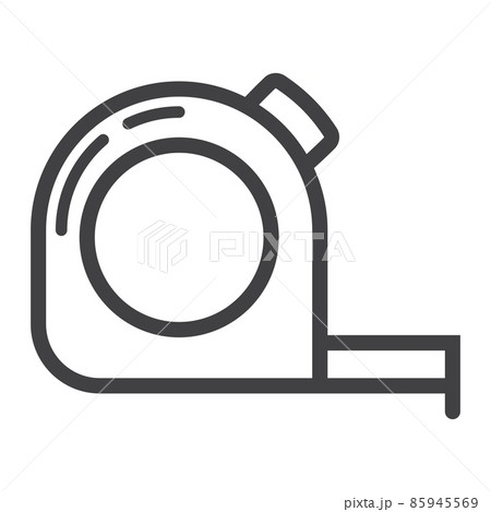 Tape measure line icon, build and repair, construction roulette sign vector graphics, a linear pattern on a white background, eps 10. Tape measure line icon, build and repair, construction roulette sign vector graphics, a linear pattern on a white background, eps 10. 85945569