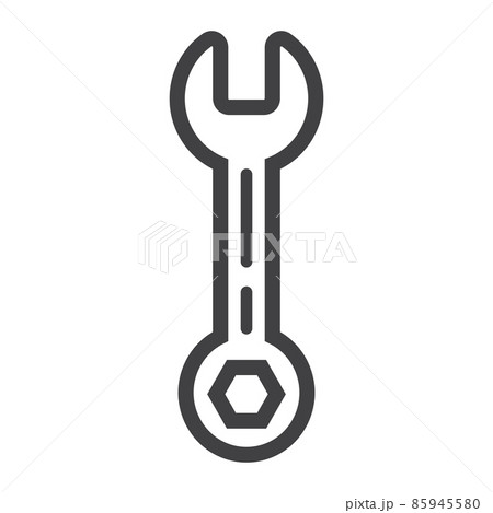 Wrench line icon, build and repair, tool sign vector graphics, a linear pattern on a white background, eps 10. 85945580