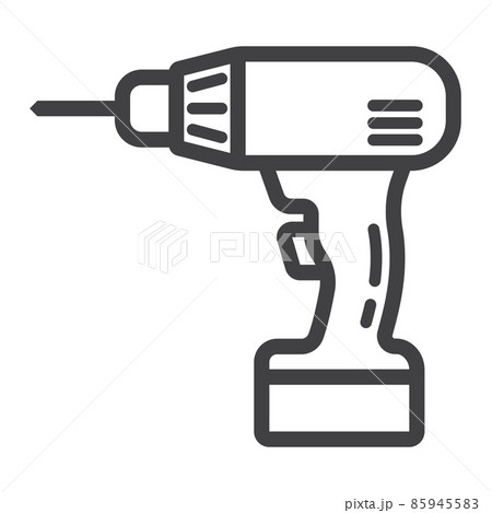 Electric Drill line icon, build and repair, electrical screwdriver sign vector graphics, a linear pattern on a white background, eps 10. Electric Drill line icon, build and repair, electrical screwdriver sign vector graphics, a linear pattern on a white background, eps 10. 85945583