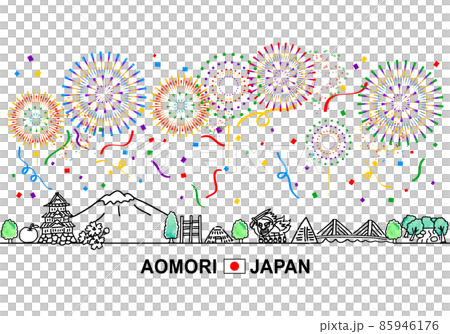 Akita Prefecture's tourist destinations, five-colored fireworks and confetti 85946176