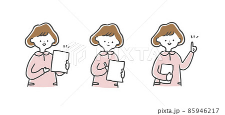 いろいろなポーズをする看護師 85946217