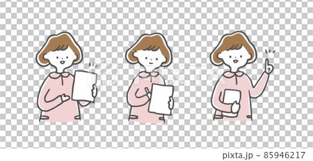 いろいろなポーズをする看護師 85946217