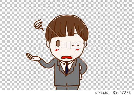 （上身正面）失望失望的男學生閉上一隻眼睛諷刺地說 85947278