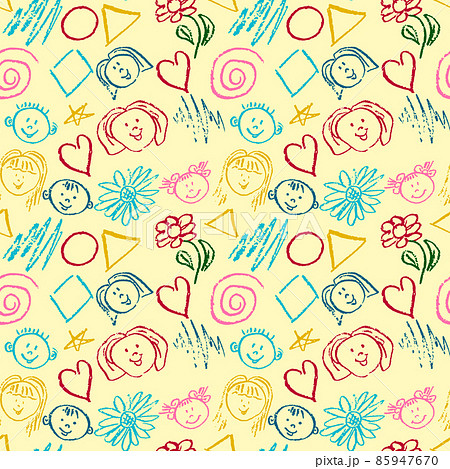 Seamless pattern. Draw pictures, doodle. Beautiful and bright design. Interesting images for backgrounds Seamless pattern. Draw pictures, doodle. Beautiful and bright design. Interesting images for backgrounds 85947670