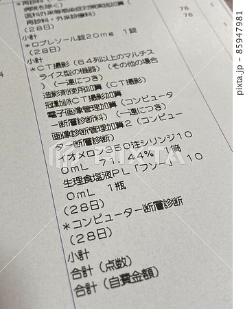 診療明細書 診療明細書 85947981