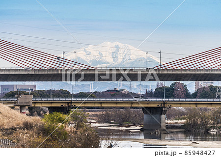 《愛知県》庄内川新名西橋から御嶽山 《愛知県》庄内川新名西橋から御嶽山 85948427